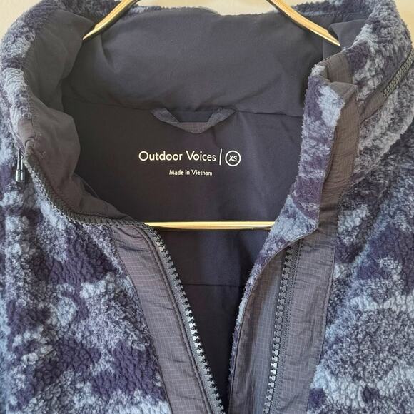 Outdoor Voices Primofleece 1/2 Zip Pullover Fleece Jacket Blue Cloud Camo XS - Picture 11 of 11